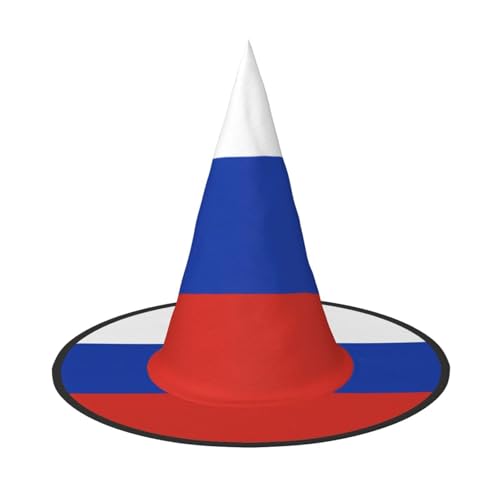 Halloween-Hexenhut mit russischer Flagge, bequem und langlebig, geeignet für Party-Rollenspiele und Karneval Halloween-Hexenhut mit russischer Flagge, bequem und langlebig, geeignet für Party-Rollenspiele und Karneval von OUInbvv