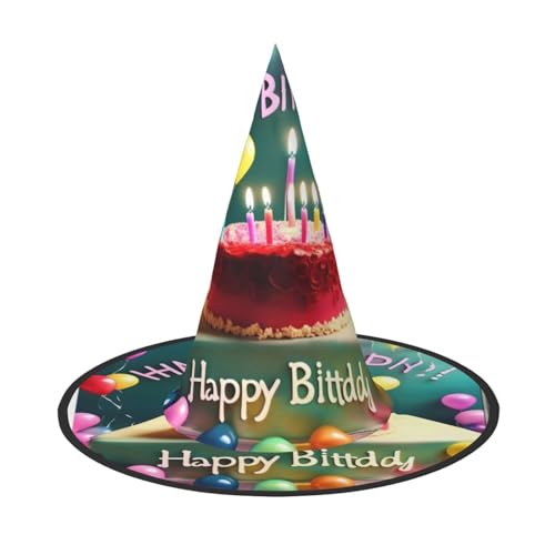 Happy Birthday Schöner Halloween-Hexenhut, 3 Stück, bequem und langlebig, geeignet für Partys, Rollenspiele und Karneval von OUInbvv