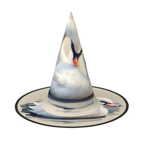 Niedlicher kleiner Schwan, Halloween-Hexenhut, 2 Stück, bequem und langlebig, geeignet für Partys, Rollenspiele und Karneval von OUInbvv
