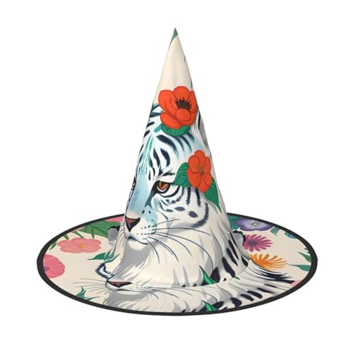 Niedlicher weißer Tiger-Halloween-Hexenhut, 2 Stück, bequem und langlebig, geeignet für Partys, Rollenspiele und Karneval Niedlicher weißer Tiger-Halloween-Hexenhut, 2 Stück, bequem und langlebig, geeignet für Partys, Rollenspiele und Karneval von OUInbvv