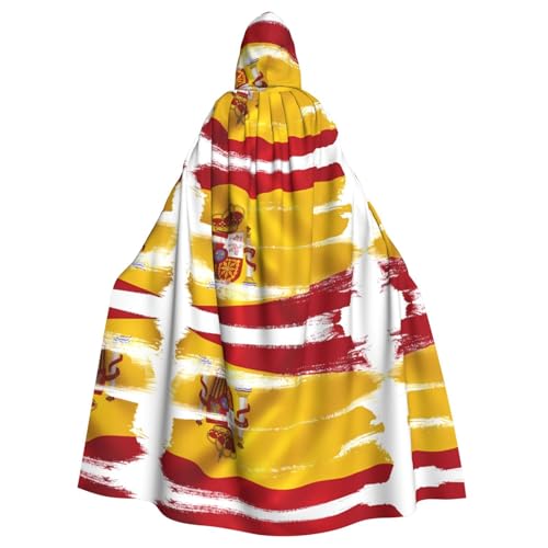 OUInbvv Kapuzenumhang mit Spanien-Flagge, mit durchgehendem Druck, perfekt für Maskerade, Karneval und Themenpartys von OUInbvv