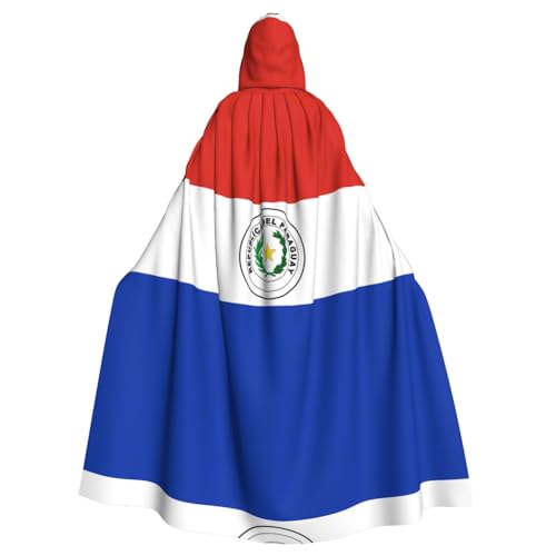 OUInbvv Paraguay-Umhang mit Kapuze für Erwachsene, mit Aufdruck in voller Breite, perfekt für Maskerade, Karneval und Themenpartys von OUInbvv