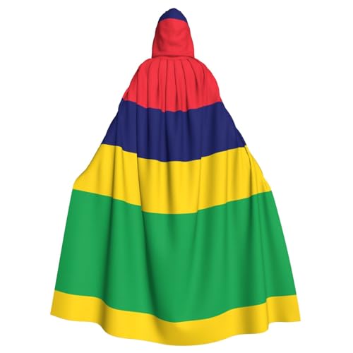 OUInbvv Umhang mit Kapuze für Erwachsene, Motiv: Flagge von Mauritius, mit Aufdruck in voller Breite, perfekt für Maskerade, Karneval und Themenpartys OUInbvv Umhang mit Kapuze für Erwachsene, Motiv: Flagge von Mauritius, mit Aufdruck in voller Breite, perfekt für Maskerade, Karneval und Themenpartys von OUInbvv