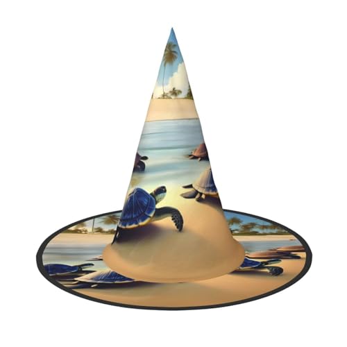Schildkröten am Strand, Halloween-Hexenhut, 3 Stück, bequem und langlebig, geeignet für Partys, Rollenspiele und Karneval Schildkröten am Strand, Halloween-Hexenhut, 3 Stück, bequem und langlebig, geeignet für Partys, Rollenspiele und Karneval von OUInbvv