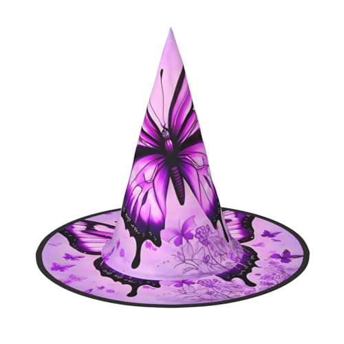 Violetter Schmetterlings-Hexenhut, 2 Stück, bequem und langlebig, geeignet für Partys, Rollenspiele und Karneval Violetter Schmetterlings-Hexenhut, 2 Stück, bequem und langlebig, geeignet für Partys, Rollenspiele und Karneval von OUInbvv