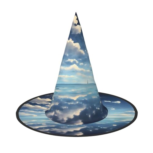 Weiße Wolken über dem Meer, Halloween-Hexenhut, bequem und langlebig, geeignet für Party-Rollenspiele und Karneval Weiße Wolken über dem Meer, Halloween-Hexenhut, bequem und langlebig, geeignet für Party-Rollenspiele und Karneval von OUInbvv
