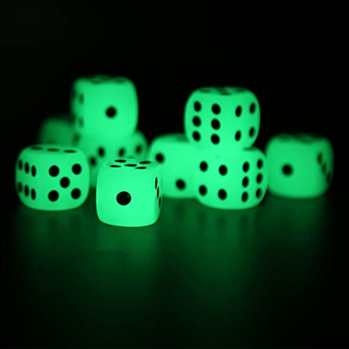 20 Stück Glow in The Dark Würfel-Set, leuchtende Würfel 6-seitig für Brettspiele, Aktivitäts-Casino-Themen-Partyartikel, 16 mm von OUKENS
