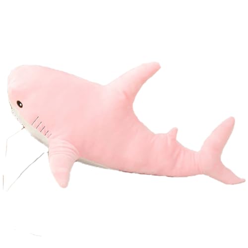 OUKEYI 30 Zoll Riesenhai Stofftier Kissen, weicher Hai Spielzeug Big Hai Plüsch Kissen für Kinder, bequemes Schlafkissen Rückenkissen Puppe Geschenk für Kinder (Rosa) von OUKEYI