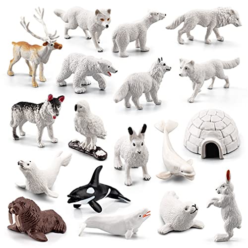 OUKEYI Mini Arctic Animals Figuren-Set, 18-teiliges Mini-Arktis-Tier-Spielzeug, für Kleinkinder, realistischer Kunststoff, arktisches Rentier, weißer Wal, Spielzeug für Kinder, Geburtstagsgeschenk OUKEYI Mini Arctic Animals Figuren-Set, 18-teiliges Mini-Arktis-Tier-Spielzeug, für Kleinkinder, realistischer Kunststoff, arktisches Rentier, weißer Wal, Spielzeug für Kinder, Geburtstagsgeschenk von OUKEYI