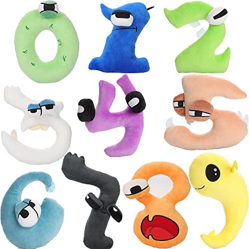 OUKEYI Numerator Plüsch-Wurfkissen, Plüschtier, 10 Stück, Zahl llor Plüsch 0-9, Stofffigurenpuppe für Kinder und Erwachsene, Geburtstagswahl für Fans Geschenke OUKEYI Numerator Plüsch-Wurfkissen, Plüschtier, 10 Stück, Zahl llor Plüsch 0-9, Stofffigurenpuppe für Kinder und Erwachsene, Geburtstagswahl für Fans Geschenke von OUKEYI