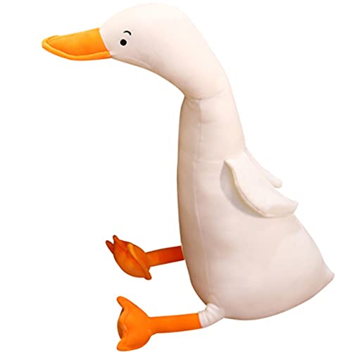 Weißer Schwan Stofftier, lustige Ente Plüschpuppe, weiches Kissen Kissen niedliches Gänseplüschtier Stofftiere Spielzeug Geschenke für Kinder (65 cm/25,6 Zoll) von OUKEYI