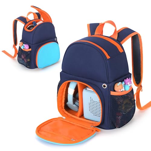 Rucksack für Toniebox, Tragetasche Aufbewahrung für Audioplayer Starter Set und Tonie Figuren & Kopfhörer (Dunkelblau) von OUKNAK