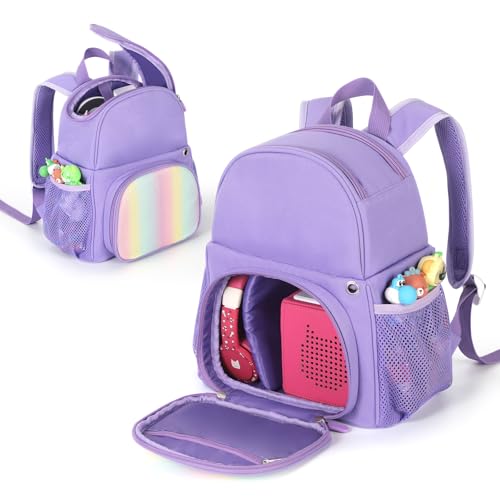 Rucksack für Toniebox, Tragetasche Aufbewahrung für Audioplayer Starter Set und Tonie Figuren & Kopfhörer (Lila) von OUKNAK