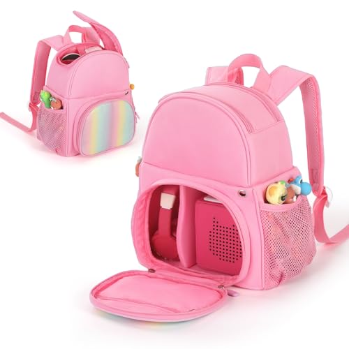 Rucksack für Toniebox, Tragetasche Aufbewahrung für Audioplayer Starter Set und Tonie Figuren & Kopfhörer (Rosa) von OUKNAK