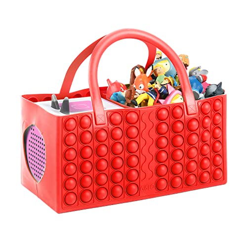 Tasche für Toniebox Starter Set Aufbewahrungstasche für Toniebox Figur, Home Outdoor Handtasche für Tonies Audio Player und Puppen Musikspielzeug Falttasche für Kinder Toniebox Zubehör (Rot) von OUKNAK