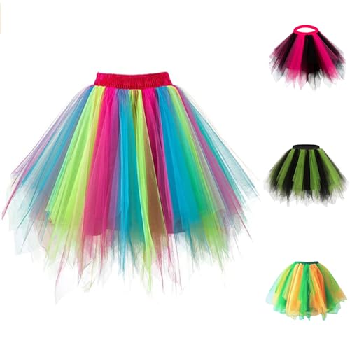 OUMSHBI Tüllrock Orange Karneval Kostüm Damen Karnevalskostüme Ballettkleid Tutu Damen Schwarz Tutu Flitzer Tüllrock Lang Gelb Belly Dance Outfit Minirock Damen Sexy Weiß Tüllrock Lang Rot von OUMSHBI