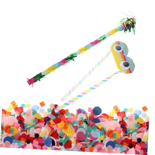 OUNONA 1 Satz Farbige Piñata Spielzeugset mit Augenbinde und Stock für Geburtstagsfeiern Karneval und Partys Leicht und Sicher für Erwachsene von OUNONA