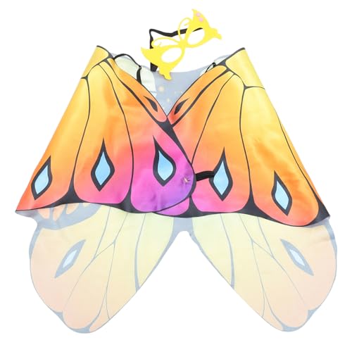 OUNONA 1 Satz Kostümset für Teiliges Set mit Schmetterlingsflügeln und Umhang für Halloween und Cosplay Hautfreundlichem Satin und Filz für Partys und Fotosessions von OUNONA