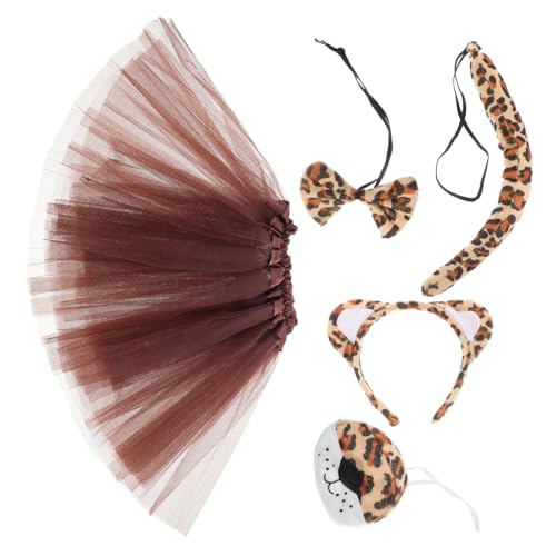 OUNONA 1 Satz Leoparden Kostüm Set für Frauen Tierohren Haarreif Tutu Rock und Fliege für Karneval Halloween und Cosplay Partys Spaß und Komfort Garantiert von OUNONA