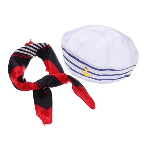 OUNONA 1 Satz Matrosenmütze mit Schal Verstellbare Gestreifte Kapitänsmütze für Partys Yachten Kostüme und Reisen Elegantes Accessoire für Damen und Herren OUNONA 1 Satz Matrosenmütze mit Schal Verstellbare Gestreifte Kapitänsmütze für Partys Yachten Kostüme und Reisen Elegantes Accessoire für Damen und Herren von OUNONA