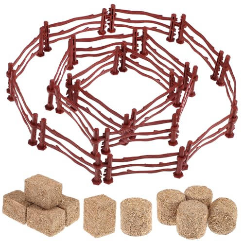 OUNONA 1 Satz Miniaturzaun mit Heuballen Spielzeugzaun Elemente und Realistische Heuballen für Tierfiguren Dekoration für Mini Corral und Farmwelt Zubehör OUNONA 1 Satz Miniaturzaun mit Heuballen Spielzeugzaun Elemente und Realistische Heuballen für Tierfiguren Dekoration für Mini Corral und Farmwelt Zubehör von OUNONA