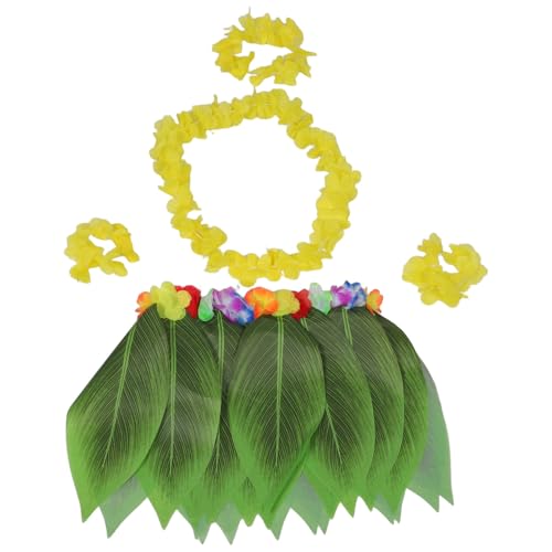 OUNONA 1 Set Luau-Party-Grasrock – Hawaiianischer Hula-Rock mit Blättern und Blumenketten für Strand- und Hawaii-Luau-Party-Dekorationen OUNONA 1 Set Luau-Party-Grasrock – Hawaiianischer Hula-Rock mit Blättern und Blumenketten für Strand- und Hawaii-Luau-Party-Dekorationen von OUNONA