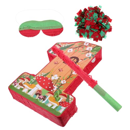 OUNONA 1 Set Pilz Piñata Pilze Abschluss Piñata Große Piñatas Für Geburtstagspartys Pilz Partyzubehör Mit Stock Piñata Für Kinderpartys Halloween Piñata Teeparty Piñata Papier von OUNONA