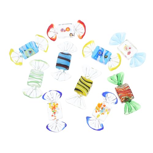 OUNONA 10 Stück Bunte Süßigkeitenornamente Artikel Weihnachten Stütze Mini Party groß Süßigkeiten-Ornamente süße Verzierung dekorative Bonbons gefälschte Süßigkeiten Glas von OUNONA
