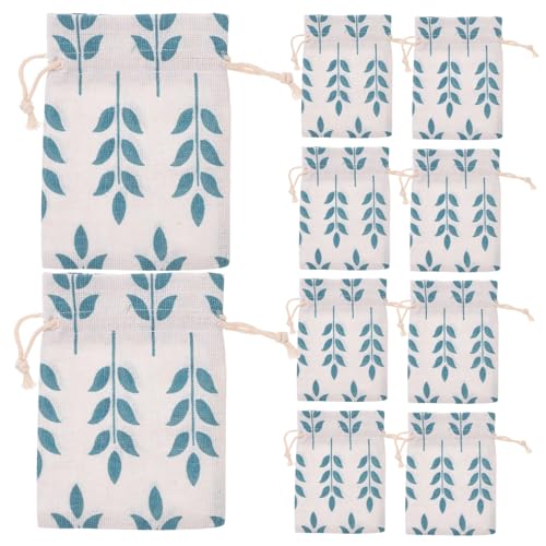 OUNONA 10 Stück Jute Kordelzugbeutel mit Blättermuster Kleine Geschenksäckchen für Schmuck Süßigkeiten und Dekoration für Partys und Besondere Anlässe OUNONA 10 Stück Jute Kordelzugbeutel mit Blättermuster Kleine Geschenksäckchen für Schmuck Süßigkeiten und Dekoration für Partys und Besondere Anlässe von OUNONA