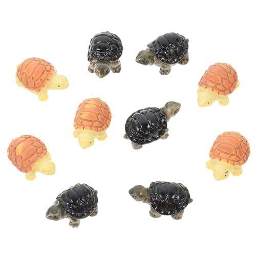 OUNONA 10 Stück Teiliges Resin Schildkröten Ornament Miniature Landschaftsdekoration für Garten und Aquarium Realistische Figuren für Bonsai und Pottgestaltung von OUNONA