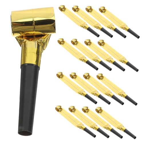 OUNONA 100 Stück Partystimmung weht Drache Stütze Geräuschmacher Requisiten lustig Blowouts Krachmacher hochzeitsdeko geburtstagsdeko Silvester-Gebläse Silvester Krachmacher p.s Golden von OUNONA