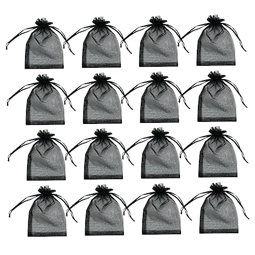 OUNONA 100 Stück Pure Color Perlen Beutel Set mit Zugband Schwarz für und Feiern Vielseitig Einsetzbar für Hochzeiten Urlaubsanlässe und von OUNONA