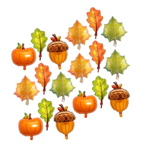 OUNONA 18 Stück Teiliges Herbst Party Ballon aus Aluminiumfolie mit Kürbis Ahorn und Tannenzapfenmotiven für Erntedankfest und Herbstdekoration Robust und Vielseitig für Herbstliche von OUNONA