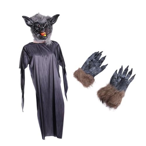 OUNONA 1Satz Halloween Wolf Masken Teiliges Kostüm mit Handschuhen Geisterkleidung für Cosplay Partys Gruselige Halloween Vorräte für Erwachsene OUNONA 1Satz Halloween Wolf Masken Teiliges Kostüm mit Handschuhen Geisterkleidung für Cosplay Partys Gruselige Halloween Vorräte für Erwachsene von OUNONA