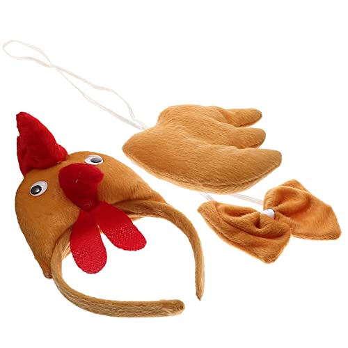 OUNONA 1Satz Hühnerkostüm Set Für Ostern Teiliges Cosplay Set Mit Hühner Stirnband Fliege Party Accessoires Für Unvergessliches Fest von OUNONA