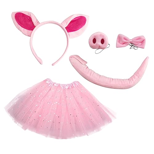 OUNONA 1Satz Schwein Kostümset für Teiliges Cosplay mit Schweineohren Haarreif Nase Tüllrock Fliege für Geburtstagsfeiern Bühnenaufführungen OUNONA 1Satz Schwein Kostümset für Teiliges Cosplay mit Schweineohren Haarreif Nase Tüllrock Fliege für Geburtstagsfeiern Bühnenaufführungen von OUNONA