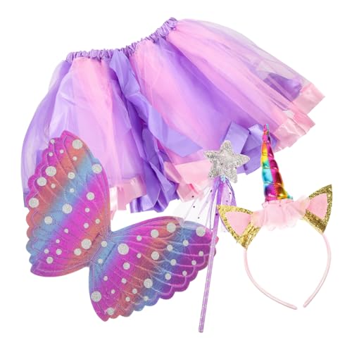 OUNONA 1Satz Tutu Rock Mit Feenflügeln Zauberstab Stirnband Cosplay Für Fasching Partys Aufführungen Teiliges Langlebiges Material von OUNONA