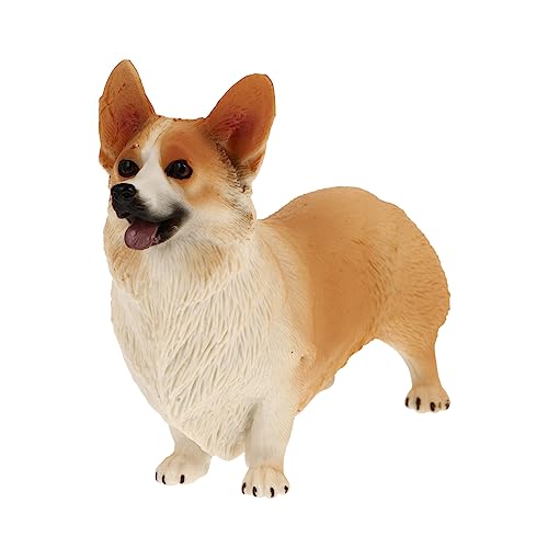 OUNONA 1Stück Corgi Figurine Modell Realistisches Simulationsspielzeug für Niedliches Haustier Ornament für Auto Dekoration Detailliertes Corgi Modell von OUNONA