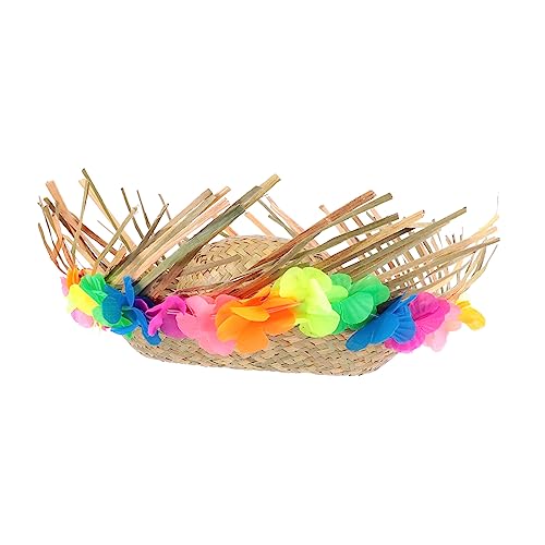 OUNONA 1Stück Hawaiianer Lei Strohhut für Sommerpartys Hut Accessoire für Faschingskostüme Strandveranstaltungen von OUNONA