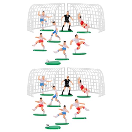 OUNONA 2 Sätze Fußball Tortendeko Fußballfeld mit Spielern Sportliche Dekorationen für Kinderpartys Langlebiges Kunststoffmaterial zu Verwenden von OUNONA