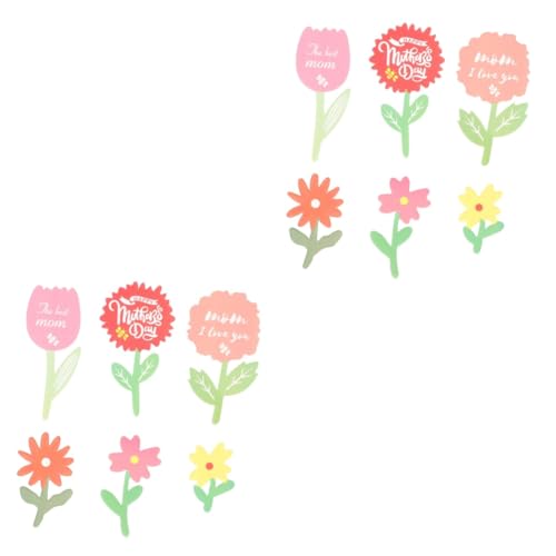 OUNONA 2 Sätze Kuchendekorationsset Babynummer Mama Blume Kuchenspieße Kuchenaufsatz Mutterdekorationen Edle Aufsätze Dessert Kuchendekoration Bambusstab Bunt 60 Stück * 2 von OUNONA