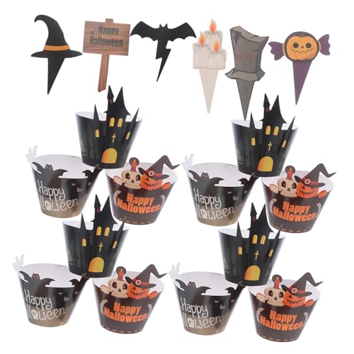 OUNONA 2sätze Papier Muffinförmchen Kürbis Cupcake Förmchen Gruselige Cupcake Topper Halloween Backzubehör Mit Spinnen Geist Und Totenkopf Für Partydekoration Kuchendekorationen OUNONA 2sätze Papier Muffinförmchen Kürbis Cupcake Förmchen Gruselige Cupcake Topper Halloween Backzubehör Mit Spinnen Geist Und Totenkopf Für Partydekoration Kuchendekorationen von OUNONA