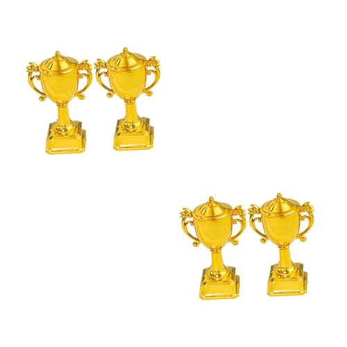 OUNONA 2 Sätze Trophäendekoration Kind Party Kuchen Topper Name Schmücken Goldene Trophäe Kleiner Trophäenbecher Aus Kunststoff Mini-trophäenbecher Mini-trophäenpokal Plastik 2 Stücke * 2 von OUNONA