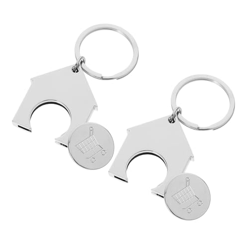 OUNONA 2 Stück Abzug Von Einkaufsgutscheinen Wagen Ring Schlüsselbund Bunt Groß Mit Zeichen Für Silber Metall OUNONA 2 Stück Abzug Von Einkaufsgutscheinen Wagen Ring Schlüsselbund Bunt Groß Mit Zeichen Für Silber Metall von OUNONA