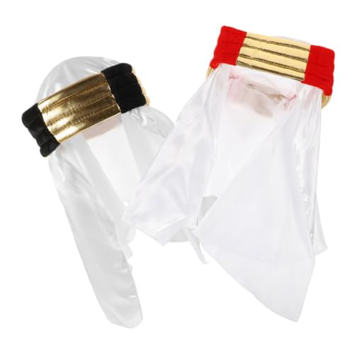 OUNONA Arabischer Cosplay Hut 2 Stücke Dekorativer Turban Hut für Karneval Party Leicht Anzuziehen Modisches Accessoire für Erwachsene von OUNONA