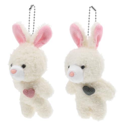 OUNONA 2 Stück Blush Bunny Accessoire Kid Bunny Party Favors Rucksack Weicher Mini Schlüssel Kaninchen Geburtstag Gefüllter Kleiner Anhänger Tier Niedlicher Charm Bunny Party von OUNONA