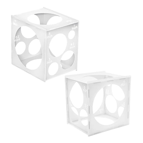 OUNONA 2 Stück Box Ballonmessbox Ballonstürmer Ballontaschen Für Den Transport Ballonboxen Ballonfüllwerkzeug Ballongrößenmesser Ballongrößenmesser Werkzeug Ballonboxen Pvc Weiß von OUNONA