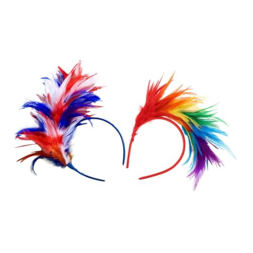 OUNONA 2 Stück Bunte Federkopfbedeckung für Halloween Karneval und Festlichkeiten Kostümaccessoires für Damen und Partys OUNONA 2 Stück Bunte Federkopfbedeckung für Halloween Karneval und Festlichkeiten Kostümaccessoires für Damen und Partys von OUNONA