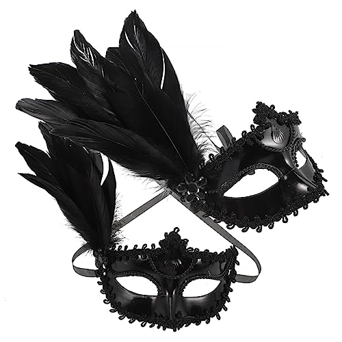 OUNONA 2 Stück Federgeschmückte Damen Masquerade Maske Spitzenverzierung Leichte Karneval Party Augenmaske mit Elastischem Band Geeignet für Maskenball Cosplay und Festliche Anlässe OUNONA 2 Stück Federgeschmückte Damen Masquerade Maske Spitzenverzierung Leichte Karneval Party Augenmaske mit Elastischem Band Geeignet für Maskenball Cosplay und Festliche Anlässe von OUNONA