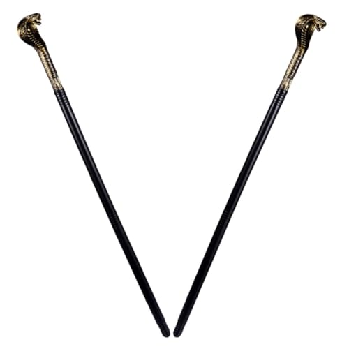 OUNONA 2 Stück Halloween Deko Schlangen Goldener Kunststoff Gehstock als Kostüm Accessoire und Party Requisite Langlebiger Walking Cane mit Detailreichem Schlangenkopf für Cosplay und OUNONA 2 Stück Halloween Deko Schlangen Goldener Kunststoff Gehstock als Kostüm Accessoire und Party Requisite Langlebiger Walking Cane mit Detailreichem Schlangenkopf für Cosplay und von OUNONA